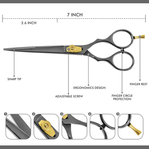 กรรไกรตัดผมแบบพรีเมี่ยมพร้อมกล่องหนังกรรไกรตัดผม - Product Image 6