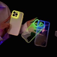 Nouvelle coque de téléphone transparente lumineuse de luxe pour iPhone 16 15 14 Pro Max, résistante aux chocs