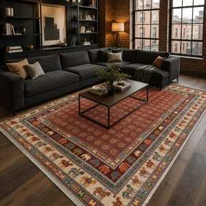 Rug Weavers RW7130 Kerman Garnet Traditioneller Waschbarer Teppich Dropshipping Großhandel Waschbarer Chenille-Teppich in 10 Größen - Product Image 3