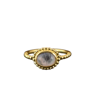 Anillo de piedra lunar de arcoíris a la moda hecho a mano 925 Plata de Ley sólida Natural Fuego Azul Arco Iris piedra lunar 925 anillo estampado joyería - Product Image 1