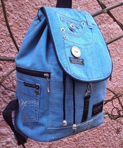 Mochila de mezclilla de calidad premium Jeans de moda ecológica para mujer Moda casual vintage hecha a mano Ventas completas - Product Image 3