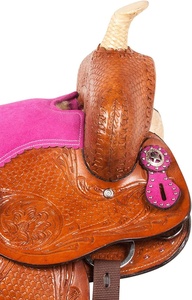 Venta al por mayor directa de la fábrica de cuero de primera calidad Western Barrel Racing Horse Saddle Tack Set Inglés Saddles DE LA India - Product Image 3