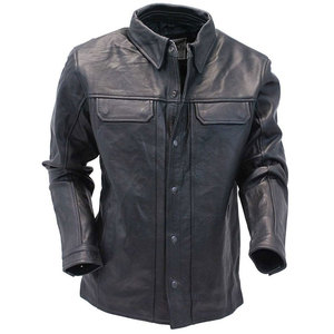 Mejor diseño hecho a medida Logo hombres camisa de cuero Real piel de oveja camisa de cuero de manga completa camisa de cuero - Product Image 1