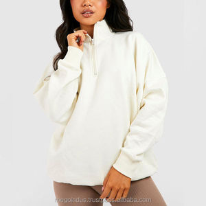 Sudaderas de Mujer de Alta Calidad con Media Cremallera para Uso Casual, Venta al por Mayor, Sudaderas de Mujer Personalizadas de Talla Grande con Media Cremallera - Product Image 4