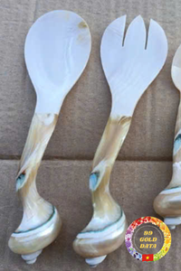 Muỗng vỏ sò đánh bóng, làm từ xà cừ tự nhiên, dụng cụ ăn uống thân thiện với môi trường và phụ kiện ẩm thực - Product Image 4