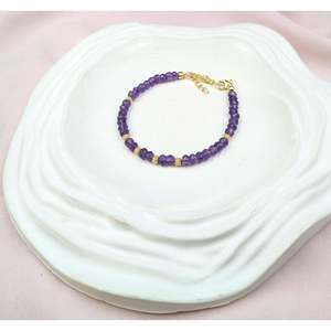 AAA+ Handmade Amethyst Ball <b>Bracelet</b> <b>Gemstone</b> Jewelry with Garnet Opal Onyx Pearl Jade for Christian Occasions Gift Idea - Product Image 4
