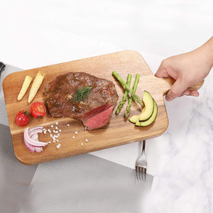 Planche à découper en bois d'acacia avec poignée Ustensiles de cuisine pour la planche à découper les légumes et le petit déjeuner Planche de service - Product Image 5