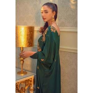 Sienna Handmade Satin Empire Waist A-Line <b>Kaftan</b> for <b>Summer</b> - Product Image 4