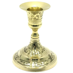 Bougeoir en métal artisanal finition laiton antique - Product Image 5