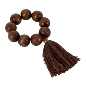 Servilletero con cuentas de madera, 4 piezas, nuevo diseño, color oscuro, servilletero con cuentas, artículos de madera, venta personalizada - Product Image 1