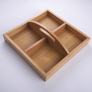Luxury 4-Compartment Wooden <b>Snack</b> <b>Box</b> - Premium Table Serving Organizer for Nuts & Dry Fruits - Artisan Handcrafted Candy Tray - Product Image 1