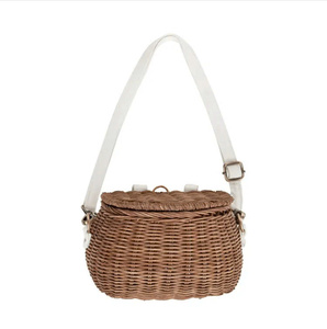 Suministros para niños, venta al por mayor, mochila de ratán con correa de cuero para juguetes y muebles de picnic - Product Image 1