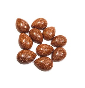 อัญมณีทรงลูกแพร์ประกายอัญมณีทรงหลังเบี้ยแบบเรียบสำหรับทำเครื่องประดับทำแหวนอัญมณีสร้อยคอกระดุมข้อมือหินทรายสีส้ม - Product Image 3