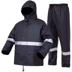 Vente chaude en plein air travail utiliser veste solide poches latérales réfléchissant manteau de pluie combinaisons de pluie hommes pantalon de pluie costume imperméable à vendre - Product Image 1