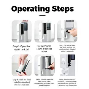 Humidificateur <span class=keywords><strong>de</strong></span> serviettes jetables 600W, chauffe-serviettes portable, distributeur <span class=keywords><strong>de</strong></span> serviettes humides avec réservoir d'eau <span class=keywords><strong>de</strong></span> 500ml, 100-240V - Product Image 4