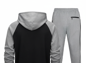 ชุดกีฬาผู้ชายฤดูหนาว เสื้อฮู้ดดี้และกางเกงขายาว |   ตัวเลือกสีแบบกำหนดเอง |   ผ้าฝ้ายฟลีซ 100% น้ำหนัก 380 กรัม ผ้าหนา ระบายอากาศได้ดี - Product Image 4