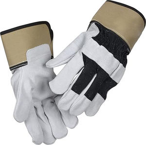 ถุงมือหนังทำงานฝ่ามือนิ้วหัวแม่มือทำจากหนังวัวคุณภาพสูงหนังแยกข้อมือเสริมเพื่อเพิ่มการป้องกันข้อมือ - Product Image 2