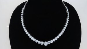 Collar de tenis de diamantes Riviera graduados de primera calidad, 32.00 Ct, DEF VVS, diamantes cultivados en laboratorio, en oro de 14K, regalo de aniversario de bodas - Product Image 3