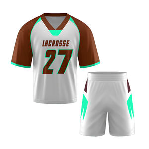 Hecho en fábrica Transpirable Sostenible Elite Lacrosse Totalmente sublimado 100% Poliéster Jerseys Pantalones cortos para adultos Estilo de equipo único - Product Image 3