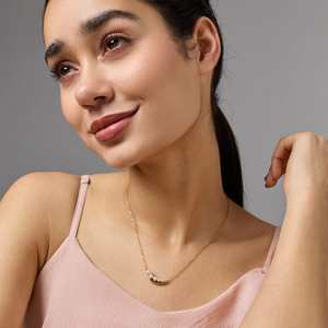 Trendy Gold Plated Alloy Necklace 192091 Imitation Pearl Diamond Number Pattern Link <b>Chain</b> <b>Copper</b> Stainless Steel Gold for Gift - Product Image 1