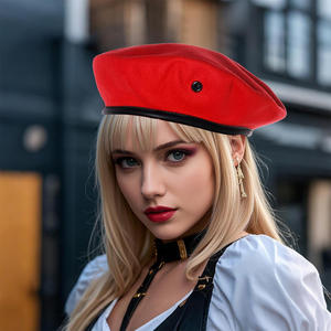 Premium Wool <b>Beret</b> Hat With Custom Embroidery Great For Outdoor Festivals Cultural Events And Uniform Inspired Fashion - Product Image 3
