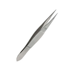 Pinces à cils de qualité supérieure, finition Dall, acier inoxydable, pointe pointue, manche simple, pinces à cils avec repose-pouce - Product Image 2