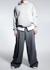 OEM Boxy Fit alta calidad Drop Shoulder Sudadera con capucha de gran tamaño en blanco peso pesado 350g sudaderas con capucha con logotipo personalizado - Product Image 3