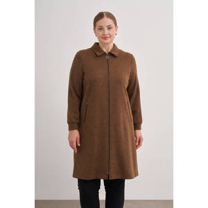 Cárdigan Largo de Lana Bordado con Botones, Estampado Informal para Otoño e Invierno - Product Image 1