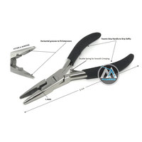 Pince d'extension de cheveux en acier inoxydable de 5 pouces avec poignée en mousse souple Rainures horizontales à double ressort