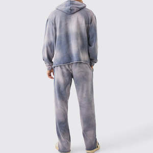 Survêtements pour hommes avec des dessins personnalisés, en particulier pour une collection d'hiver tendance pull à capuche Acid Wash Hoodies Set - Product Image 4