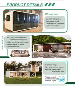 Casa Container Smontabile in <span class=keywords><strong>Vendita</strong></span>, Cabina Apple, Mini Casa per Officina all'Aperto, Caffetteria, Struttura in Acciaio per Villa - Product Image 2