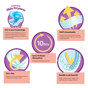 ผ้าอ้อมเด็กใส่สบายแห้งกร้านเทคโนโลยี X-Pert ผ้าอ้อมขนาด XL 40สำหรับเด็กทารก - Product Image 3