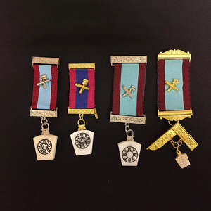 เครื่องหมายอิฐสำหรับสมาชิกหน้าอกอัญมณีเครื่องหมายเจ้าพนักงานคอเสื้อชุบเงิน - Product Image 1