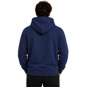 Sweat-shirt classique à capuche pour homme en polaire premium respirant, coupe oversize, manches longues, avec poche kangourou, couleur unie - Product Image 2