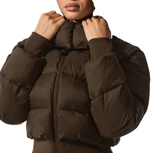 Blouson matelassé unisexe OEM à capuche, antibactérien, léger et isolé, avec col montant, en coton, pour l'hiver - Product Image 4