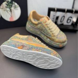 2024, zapatillas gruesas de alta calidad para mujer, moda informal, estilos para caminar, forro de cuero genuino, tela con cierre de cordones, parte superior - Product Image 2