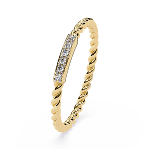 Bague de mariage populaire en or massif 14K 18K torsadée avec diamant naturel, argent sterling 925, bijoux ethniques décontractés, anneaux élégants - Product Image 4