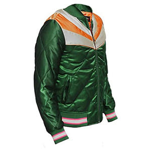 Chaqueta de satén de béisbol bordada personalizada 100% poliéster Chaquetas universitarias de satén de béisbol de satén personalizadas para hombres - Product Image 3