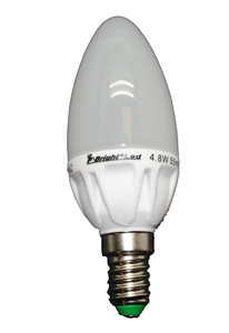 Lampada a candela LED E14 5,2W 3000K 380lm 40x105mm. (F-BRIGHT 2601243) (Scatola) - Product Image 1