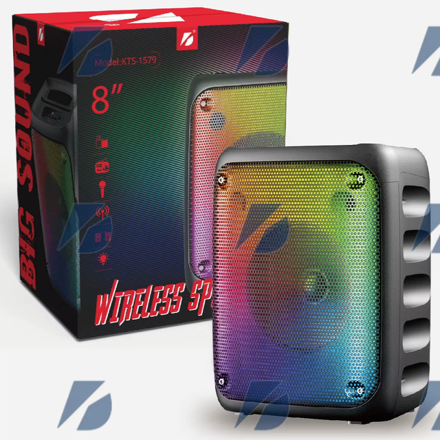 KTS Wireless Waterproof TF Portable Outdoor DJ Party BT Speakers with FM & USB 8-Inch KTS-1579 Factory Price