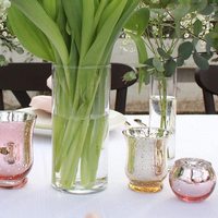 Bougeoirs votifs en argent Verre mercure moucheté Fait à la main Écologique Tailles personnalisées en vrac Centre de table de mariage Décoration de la maison