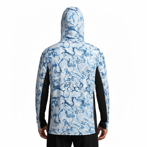 OME High Quality UPF 50+ Lightweight Men Fishing Hooded TShirt Long Sleeve Sublimation Custom Logo Design Quick Dry Fishing Wear - Product Image 2