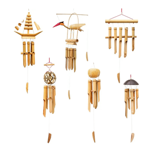 Carillons éoliens en bambou sont des cadeaux traditionnels fabriqués entièrement au Vietnam, décoration d'intérieur, carillons éoliens - Product Image 1