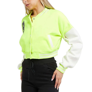 High Quality Custom Cropped Varsity <b>Jacket</b> Letterman <b>Jackets</b> <b>Leather</b> Sleeves Lining Coats <b>Bomber</b> Baseball <b>Jackets</b> <b>for</b> <b>Women</b> - Product Image 4