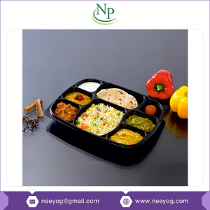 ถาดอาหารพลาสติก PP โพลีโพรพิลีน8 CP กันรั่วและไม่มี BPA สีดำ/ขาวนำมาใช้ใหม่ได้ทำในประเทศอินเดีย - Product Image 4