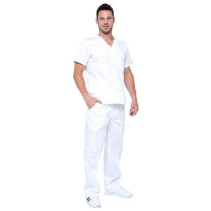 Uniforme de exfoliación activa de dos piezas, tela de lona elástica transpirable, diseño moderno ajustado para enfermeras de clínica de Hospital - Product Image 2