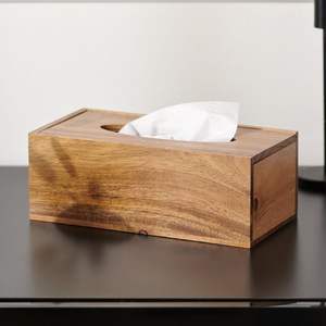 Elegante Caja de Madera para Pañuelos, Cubierta de Madera Natural para Mesa de Comedor - Product Image 3