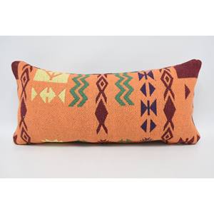 Luxury Geometric Bohemian Wool <b>Pillow</b> 12x24 Inch Green Accent Woven Vintage Leaves Square Patterns for Home Sofa Foam Filled - Product Image 5