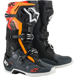 Bottes hautes de motocross-enduro Tech 10 MX jaunes, doublure en cuir véritable, semelle intérieure en PVC/caoutchouc, fermeture à zip et bouton, taille EUR 43/US 9 - Product Image 1