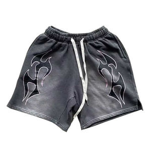 Vêtements décontractés courts en strass délavés à l'acide personnalisés pour hommes Shorts pour hommes avec sérigraphie - Product Image 2